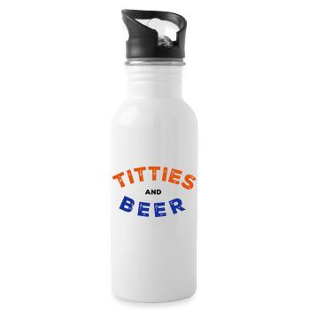 T*tties and Beer - Water bottle with straw - white - Right