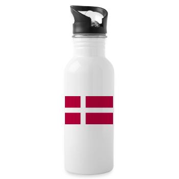 Danemark Drapeau danois Danmark Denmark - Gourde avec paille intégrée - blanc - Droite