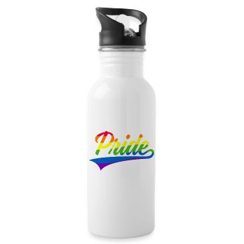 PRIDE LGBT CSD - Gourde avec paille intégrée - blanc - Droite