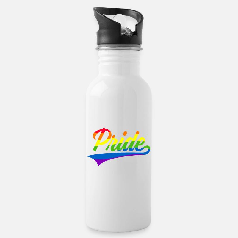 PRIDE LGBT CSD - Gourde avec paille intégrée - blanc