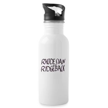 Rhodesian Ridgeback SchriftzugDesign - Trinkflasche mit integriertem Trinkhalm - Weiß - Rechts
