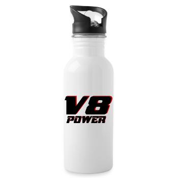 V8 - Trinkflasche mit integriertem Trinkhalm - Weiß - Rechts