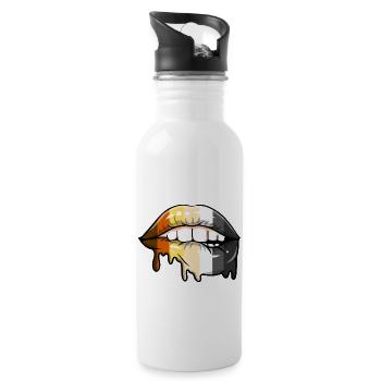 Tropfende Gay Bear Lippen Gay Bear - Trinkflasche mit integriertem Trinkhalm - Weiß - Rechts