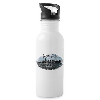 New York City Skyline Gift USA Idée cadeau - Gourde avec paille intégrée - blanc - Droite