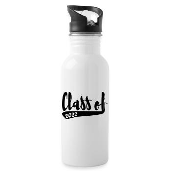 Class of 2022 schlicht vintage Design - Trinkflasche mit integriertem Trinkhalm - Weiß - Rechts