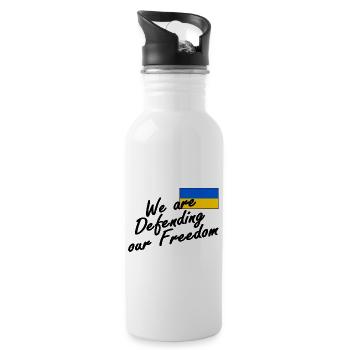 We are defending our freedom - Water bottle with straw - white - Right