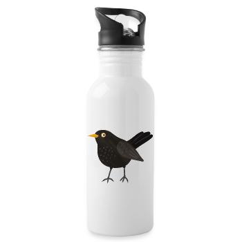 Blackbird - Water bottle with straw - white - Right
