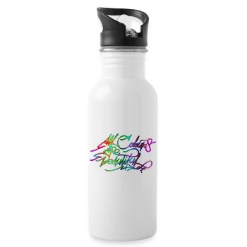 All Colors Are Beautiful ACAB - Water bottle with straw - white - Right