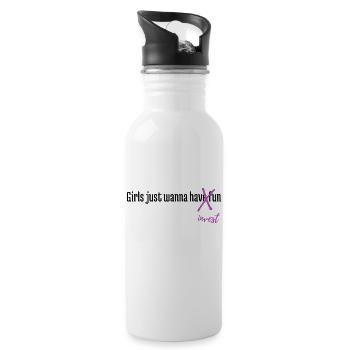 Girls just wanna invest - Trinkflasche mit integriertem Trinkhalm - Weiß - Rechts