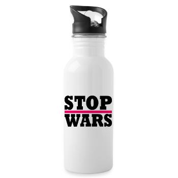 Stop wars - Water bottle with straw - white - Right