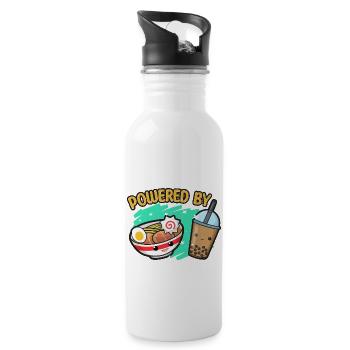 Asiatisches Japanisches Essen Ramen Tee I Geschenk - Trinkflasche mit integriertem Trinkhalm - Weiß - Rechts