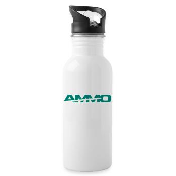 AMMO LOGO 14 - Water bottle with straw - white - Right