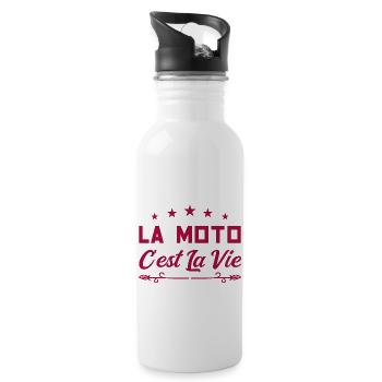 La moto c est la vie - Gourde avec paille intégrée - blanc - Droite