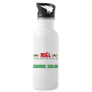 Le premier Noël en tant que grand sœur - Gourde avec paille intégrée - blanc - Droite