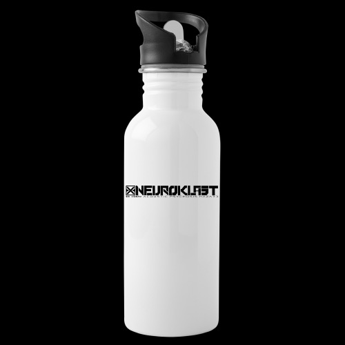 NEUROKLAST Black Design - Trinkflasche mit integriertem Trinkhalm