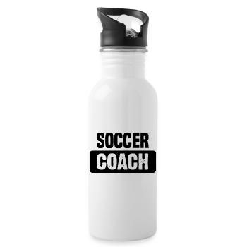 Soccer Coach - Water bottle with straw - white - Right