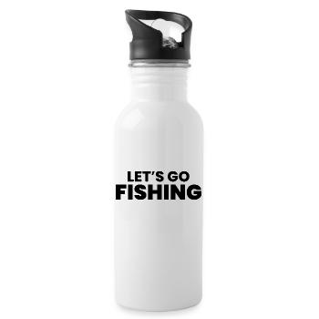 Let's Go Fishing - Water bottle with straw - white - Right