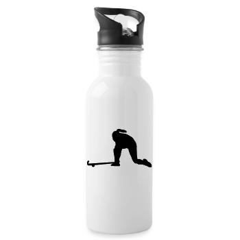 Field Hockey Player Design Gift for Women - Water bottle with straw - white - Right
