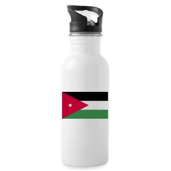 Jordan National Flag - Water bottle with straw - white - Right