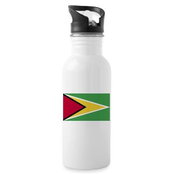 Guyana National Flag - Water bottle with straw - white - Right