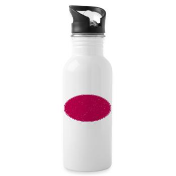 Ovaler Background schmutzig weinrot - Trinkflasche mit integriertem Trinkhalm - Weiß - Rechts