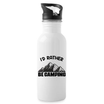 Je préfère camper drôle en disant - Gourde avec paille intégrée - blanc - Droite
