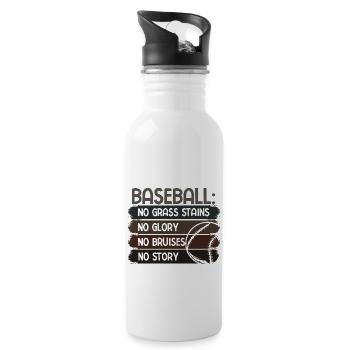 Baseball - Trinkflasche mit integriertem Trinkhalm - Weiß - Rechts