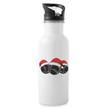 Boule Santa Tenue de pétanque pour Bouler pour boules - Gourde avec paille intégrée - blanc - Droite