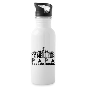 Papa Fête des pères cadeau pour papa | anniv papa - Gourde avec paille intégrée - blanc - Droite