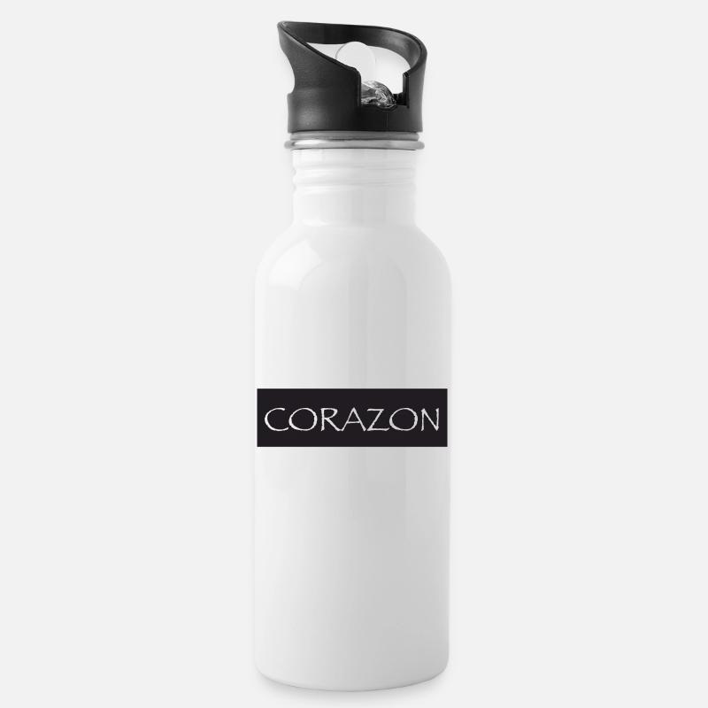 Einhorn Corazon - Trinkflasche mit integriertem Trinkhalm - Weiß