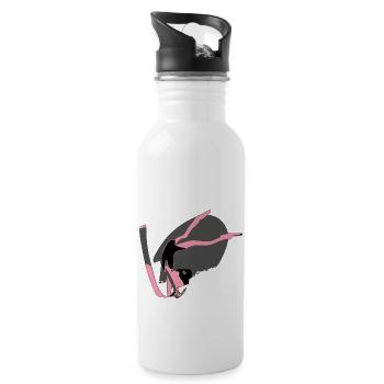 Die Turnerin - Trinkflasche mit integriertem Trinkhalm - Weiß - Rechts