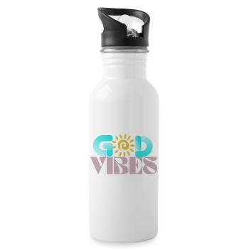 GodVibes - Trinkflasche mit integriertem Trinkhalm - Weiß - Rechts