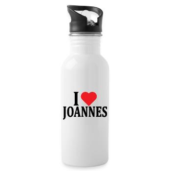 nom t-shirt J’aime Joannes t-shirt idée cadeau - Gourde avec paille intégrée - blanc - Droite