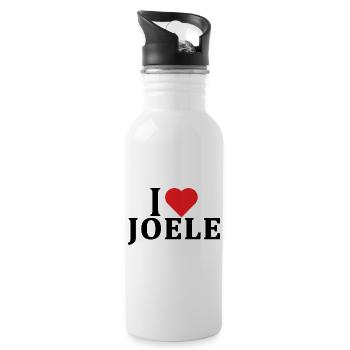 nom du t-shirt J’aime Joele idée cadeau t-shirt - Gourde avec paille intégrée - blanc - Droite