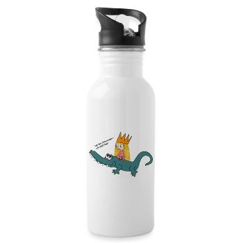 Ich bin Prinzessin - ich darf das! - Trinkflasche mit integriertem Trinkhalm - Weiß - Rechts