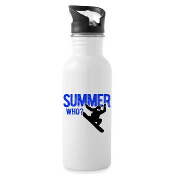 Snowboard Spruch für Snowboarder - Trinkflasche mit integriertem Trinkhalm - Weiß - Rechts