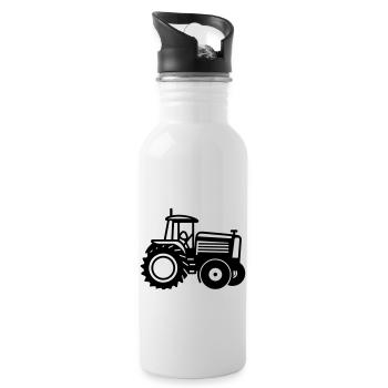 Traktor - Trinkflasche mit integriertem Trinkhalm - Weiß - Rechts