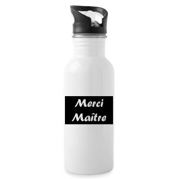 MAÎTRE. MERCI. MERCI MAÎTRE. CADEAU MAÎTRE - Gourde avec paille intégrée - blanc - Droite