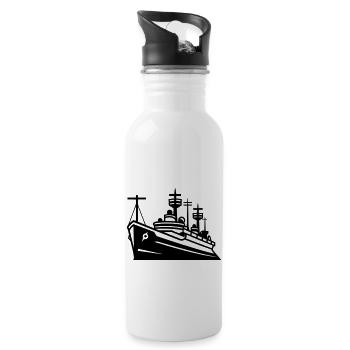 Bateau de combat - Gourde avec paille intégrée - blanc - Droite