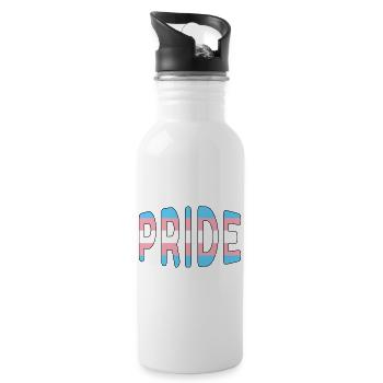 Pride logo Transgender - Water bottle with straw - white - Right