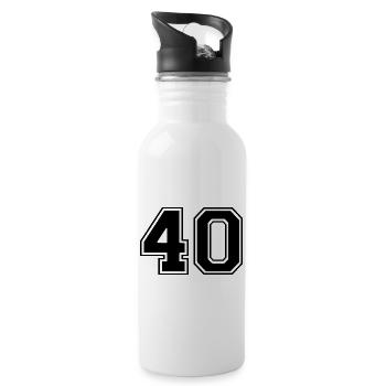 40 - Trinkflasche mit integriertem Trinkhalm - Weiß - Rechts