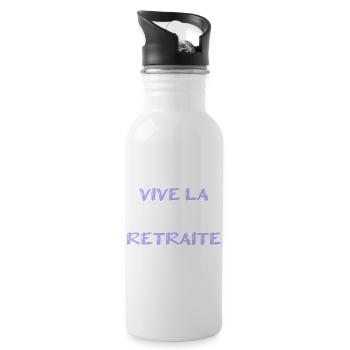 RETRAITE. RETRAITE. RETRAITEE. SENIOR. MAMIE. PAPY - Gourde avec paille intégrée - blanc - Droite