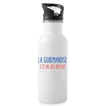 La gourmandise est un joli défaut - Gourde avec paille intégrée - blanc - Droite