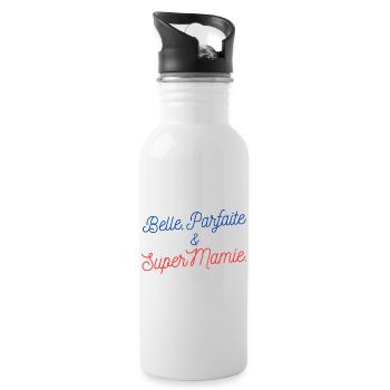 belle parfaite et super mamie - Gourde avec paille intégrée - blanc - Droite