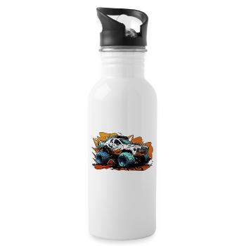 MonsterTruck Offroad Chaos - Water bottle with straw - white - Right