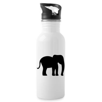 Elefant - Trinkflasche mit integriertem Trinkhalm - Weiß - Rechts