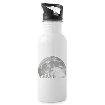 Motorcycle Evolution Vintage Superbike Biker - Water bottle with straw - white - Right