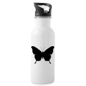 Small butterfly - Water bottle with straw - white - Right