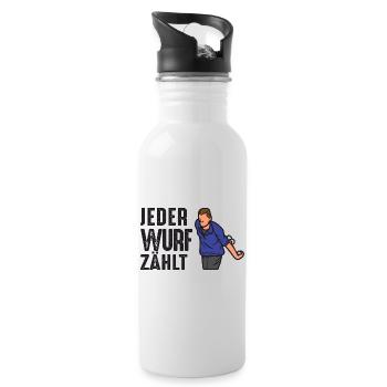 Boule Spruch Kugeln für Bouler Boccia Spiel - Trinkflasche mit integriertem Trinkhalm - Weiß - Rechts
