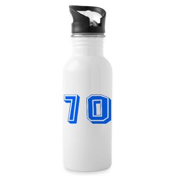 70. 70 YEARS. 70TH ANNIVERSARY. 70TH ANNIVERSARY. - Water bottle with straw - white - Right